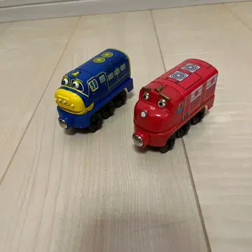 프라레일 차량 2대 세트 파랑과 빨간색