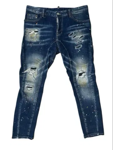 DSQUARED2 디스퀘어드 데님 데미지 가공 페인트 칠