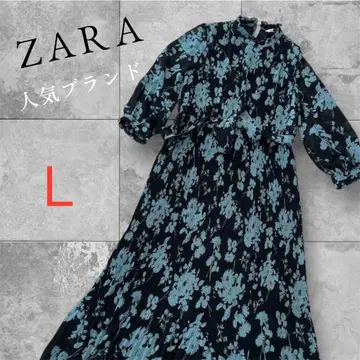 ZARA 꽃무늬 플리츠 롱 원피스 L