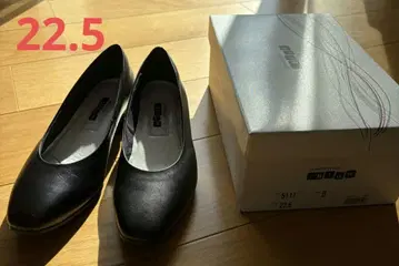 네이비 22.5cm 블랙 스퀘어토 펌프스