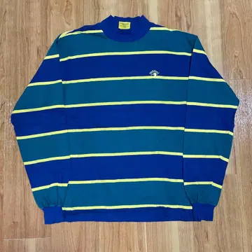 모크넥 긴팔 티셔츠 Duck Head 자수 90년대 구제 의류