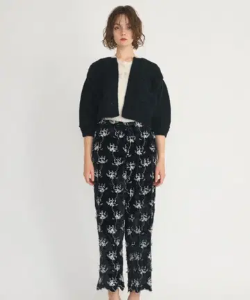 크링클 크링클 크링클 핸드 니트 미니 자켓