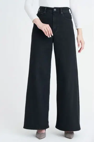 택 포함 YANUK 야누크 와이드 플레어 올드 블랙/OBK 26