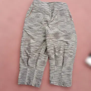 스트라이프 와이드 팬츠 그레이 계열 기모노 , 실크