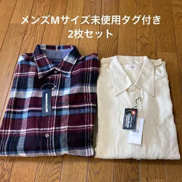 체크 셔츠 and 무지 기모 셔츠 세트 판매 미사용 택 포함