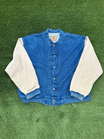 쓰리 리버스 XL 데님 바시티 자켓