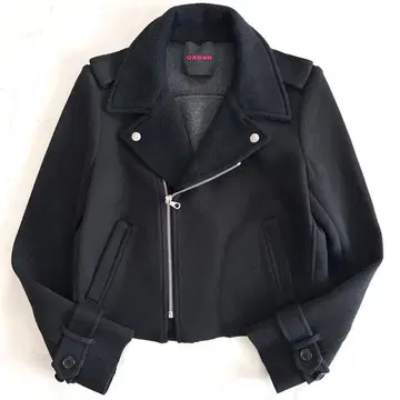 극미품 CABaN 캐시미어 혼방 니트 라이더 자켓 블랙