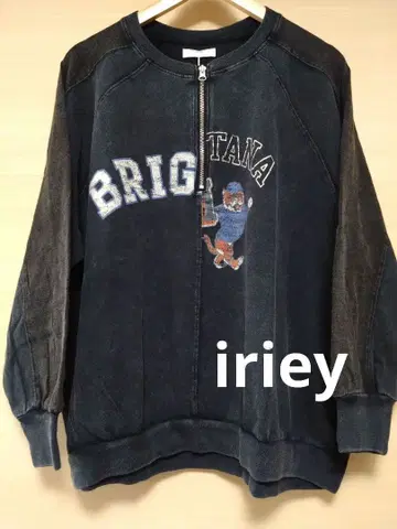 iriey 스노우 워시 천축 리메이크풍 하프 지퍼 풀오버 F