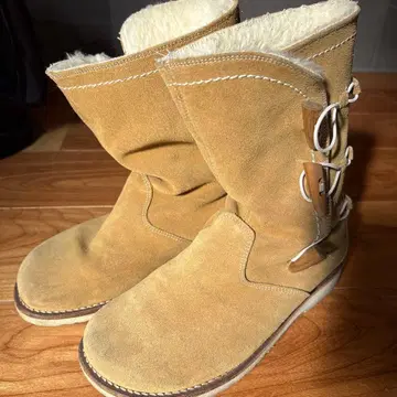 BIRKENSTOCK 베이지 빌켄 스웨이드 부츠 24cm 겨울 속기모