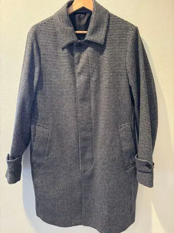 men's 그레이 계열 체크 스텐카라 코트