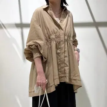 LEPSIM 렙심 허리 셔링 긴팔 블라우스