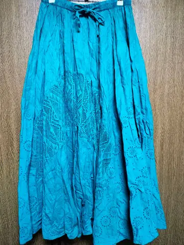 자수 롱 스커트 차이하네