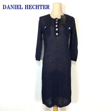 새상품 다니엘 에스텔 크로셰 뜨개질 긴팔 원피스 네이비 2 C9832