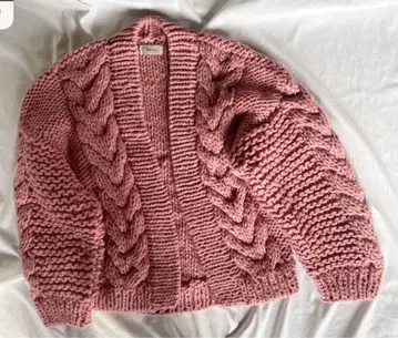 DEICY 페루 핸드 니트 가디건 오버 사이즈 케이블 짜임