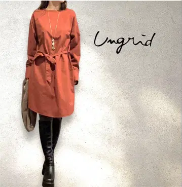 Ungrid 언그리드 튜닉 원피스 레드 브라운 긴팔 sizeF