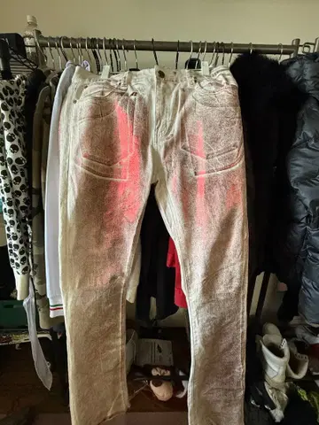 archive Y2K 그런지 가공 데님 화이트 opium