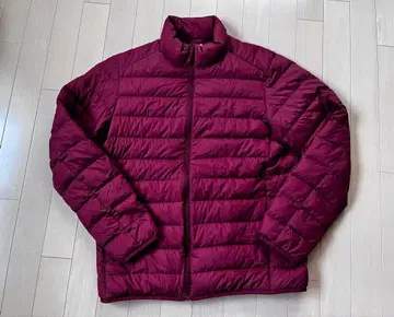 버건디 다운 자켓 풀 집업