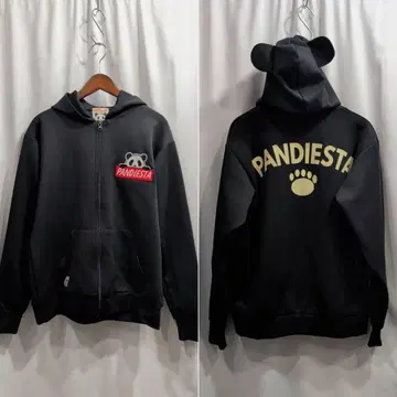 새상품급 팬디에스타 팬더 자수 프린트 집업 후드티 M