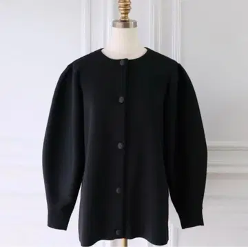 새상품급 앙미누 unminou 퍼프 슬리브 가디건 블랙