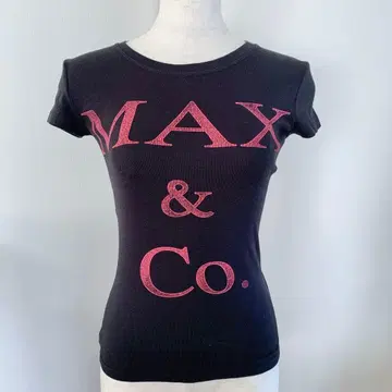MAX&Co. 빅 로고 프린트 티셔츠 Y2K 블랙 S 반팔