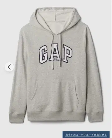 GAP 속기모 로고 후드티 그레이 L 사이즈