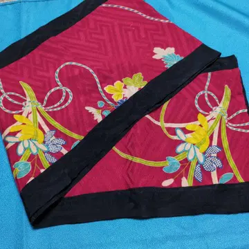 (다이쇼 로망) 꽃무늬 실크 머플러