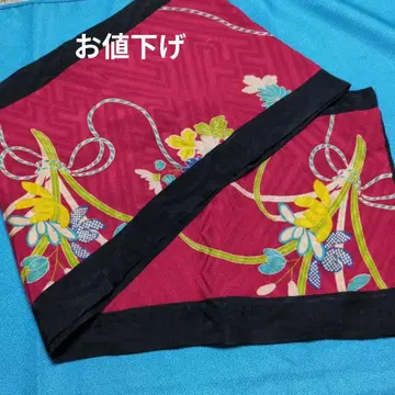 (다이쇼 로망) 꽃무늬 실크 머플러