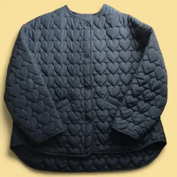 요이히 하트 퀼팅 자켓 코트 블랙