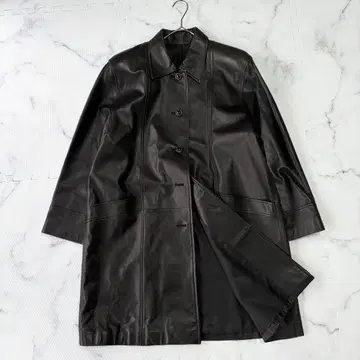 인기 y2k 롱 가죽 코트 블랙 프리 사이즈