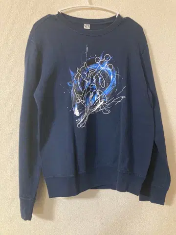 네이비 그래픽 프린트 맨투맨