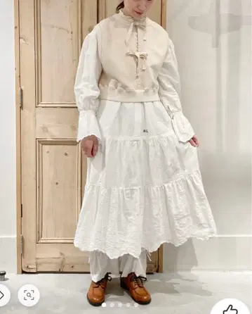 malle 린넨/코튼 컷워크 자수 드레스