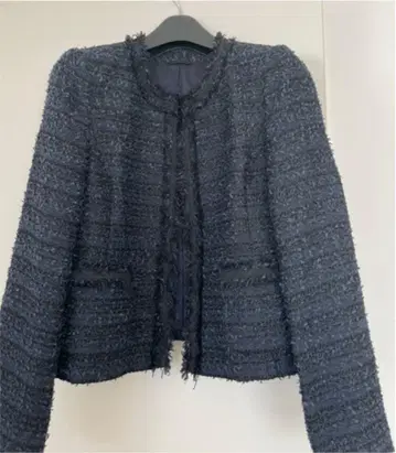 노카라 자켓 트위드 자켓