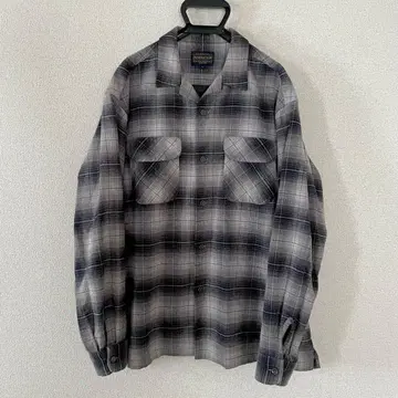 PENDLETON 그레이 계열 체크 긴팔 플란넬 셔츠 L