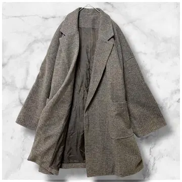 Z0015 미라 오웬 테일러드 자켓 헤링본 롱 기장