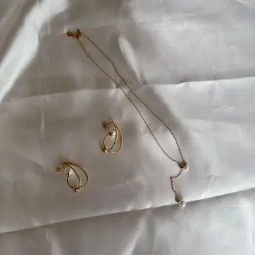 펄 액세서리 귀걸이 목걸이 세트