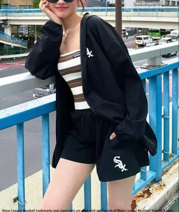 [ MLB ] 원포인트 로고 래쉬가드 셋업