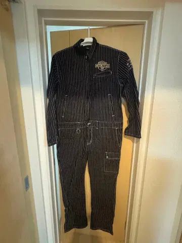 VANSON 스트라이프 오버롤