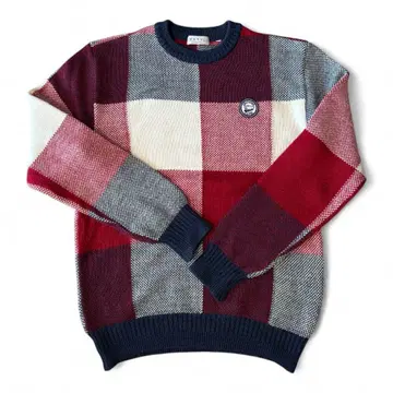 CAPRI / 카프리 [일본제] 블록 체크 니트 마린 와펜