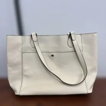 고급 아이보리 가죽 느낌 토트백 자립형 대용량 A4 수납 출퇴근 통학