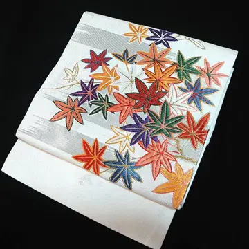 순수 실크 고급 당직 오비 [ 단풍 ]