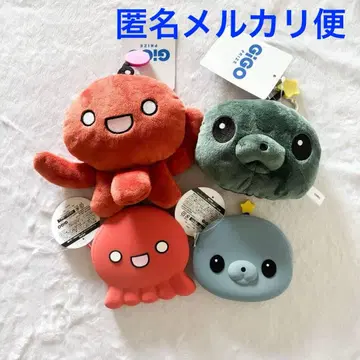 교육 방송 페이스 실리콘 파우치 봉제 인형 패스 케이스 4개 세트