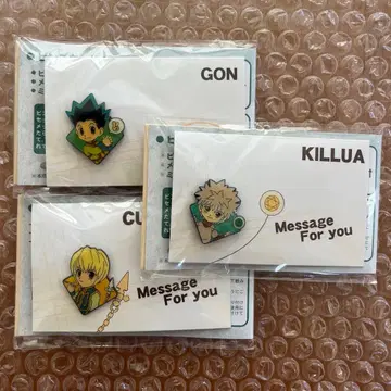 헌터헌터 핀즈카드 곤 키루아 크라피카 핀 배지 미개봉 새상품
