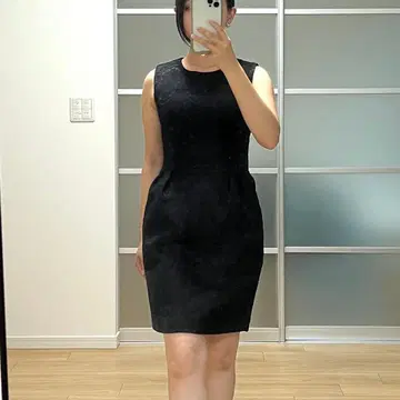 블랙 슬리브리스 미니 원피스