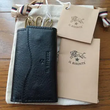 미사용 새상품 일비종떼 IL BISONTE 키케이스 블랙