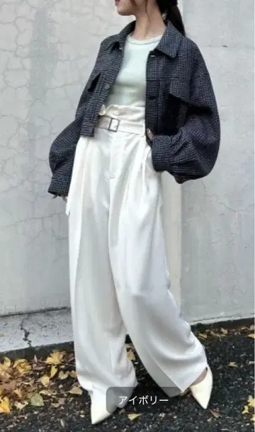 프레이 아이디 하이 웨이스트 벨트 쓰리 턱 팬츠