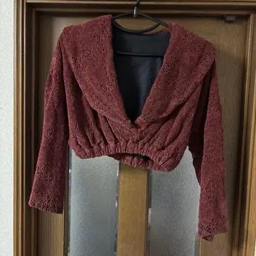 앙텔리네르/몰 레이스 편직 크롭 자켓