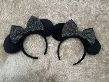 리본 포함 블랙 머리띠 2개 세트
