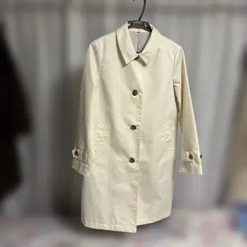 무인양품 아이보리색, 스탠 칼라 롱 코트, L 사이즈