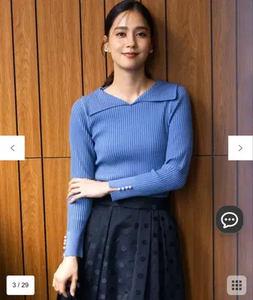 쿠미쿄쿠 Elena 리브 니트 풀오버