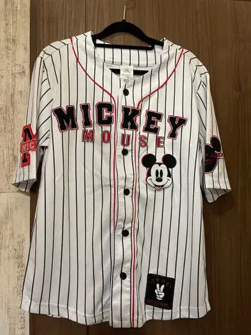 미키 마우스 스트라이프 베이스볼 셔츠